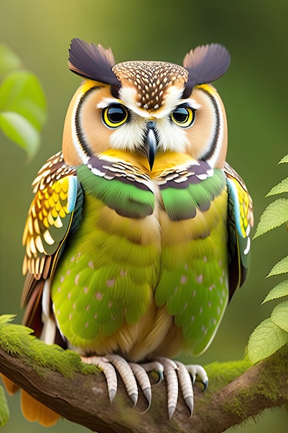 Owl in Green color