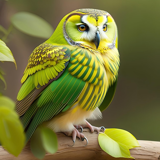 Owl in Green color