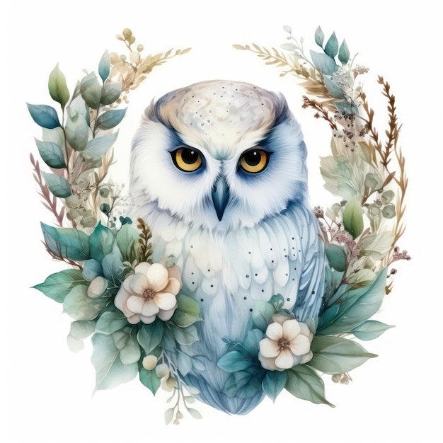 Owl illustration poster