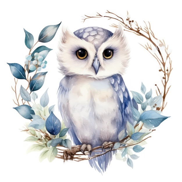 Owl illustration poster