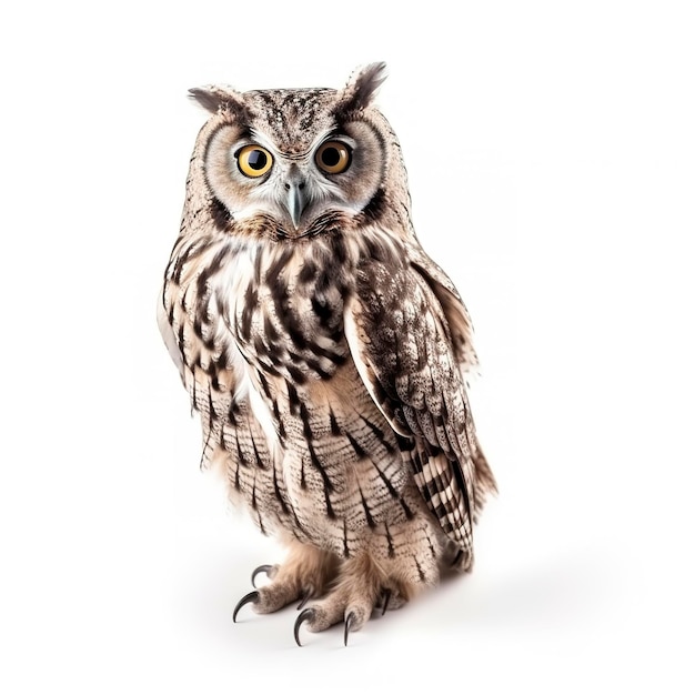 Owl isolated on white background generate ai