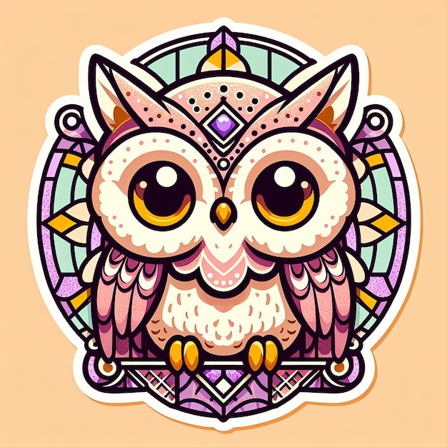 Owl logo art sticker vector