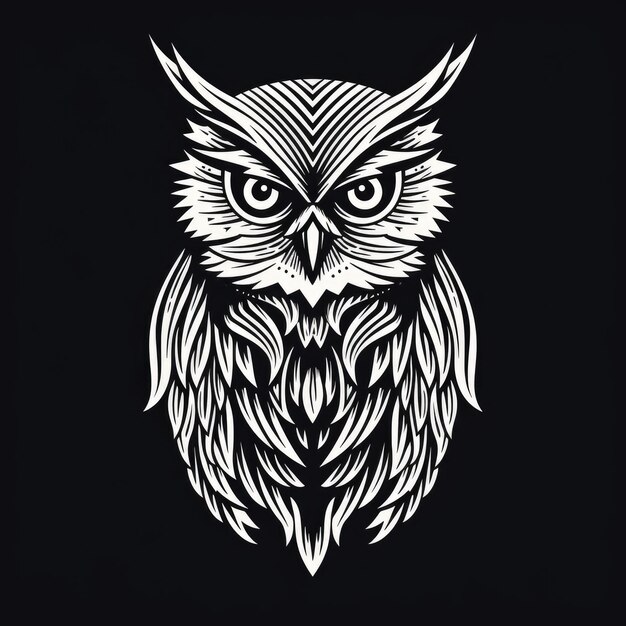 Owl 로고 검은색과 색 AI 생성 이미지