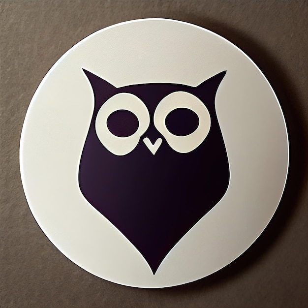 Photo owl logo design with empty space 3d illustrated