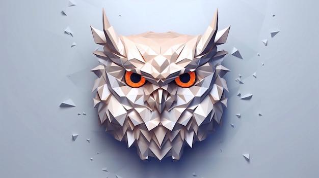 Owl-logo met Low Poly Style Creatief bedrijfslogo