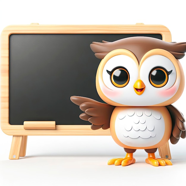 owl near the blackboard mockup ai generative