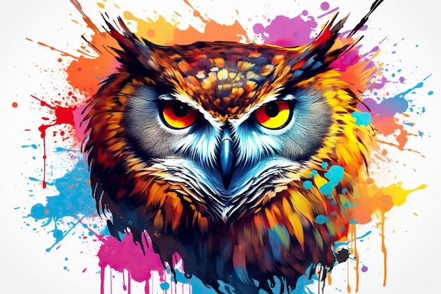 Owl Pop art Generatieve AI