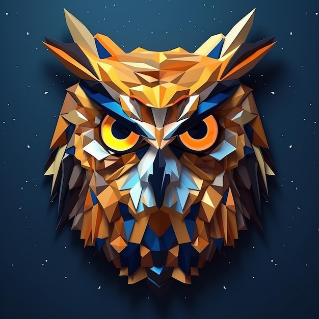 Owl portrait Abstract low poly design