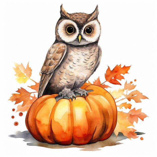 Owl on a Pumpkin