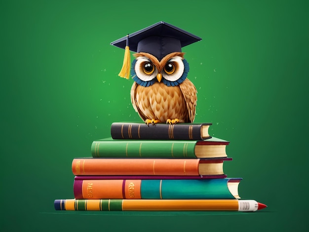 owl in the school back to school background