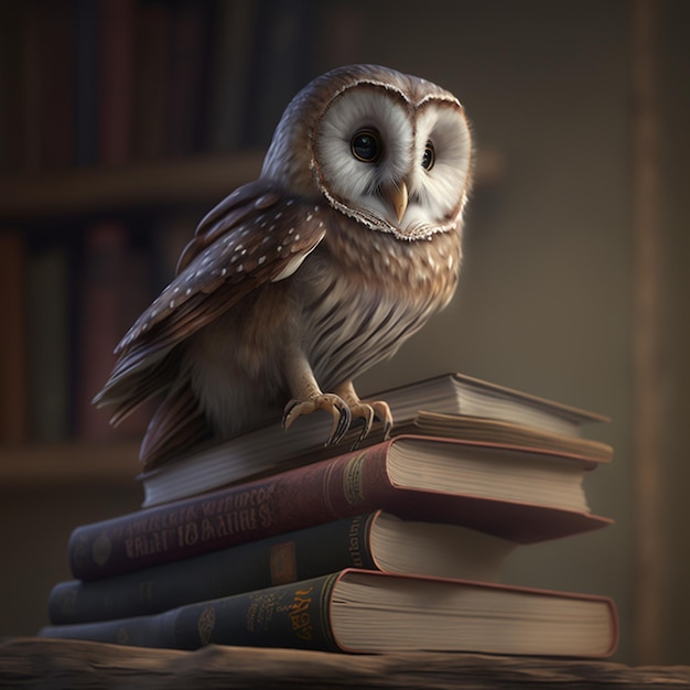 Owl_sitting_on_a_stack_of_booksГенеративный ИИ