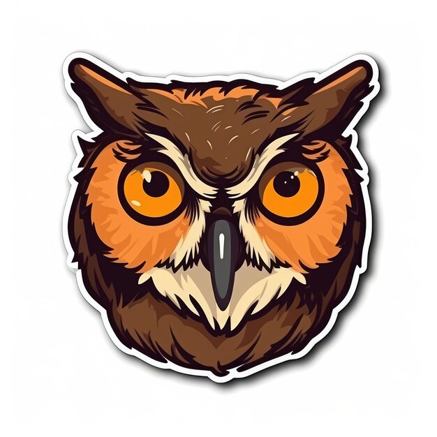 Owl sticker isolated ai generated