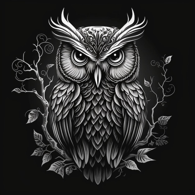 Photo owl for tattoo