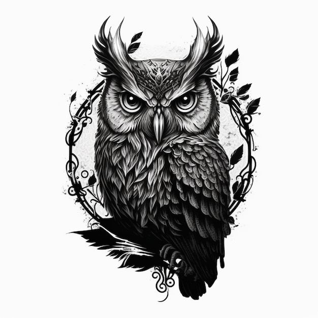 Premium Photo | Owl for tattoo