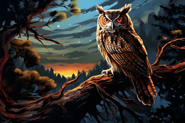 Owl in Twilight