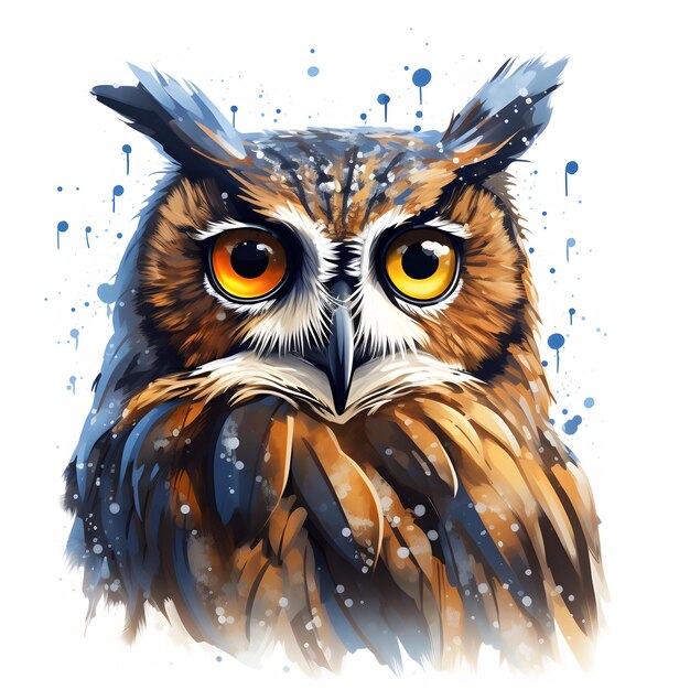 owl vector in the rain Design