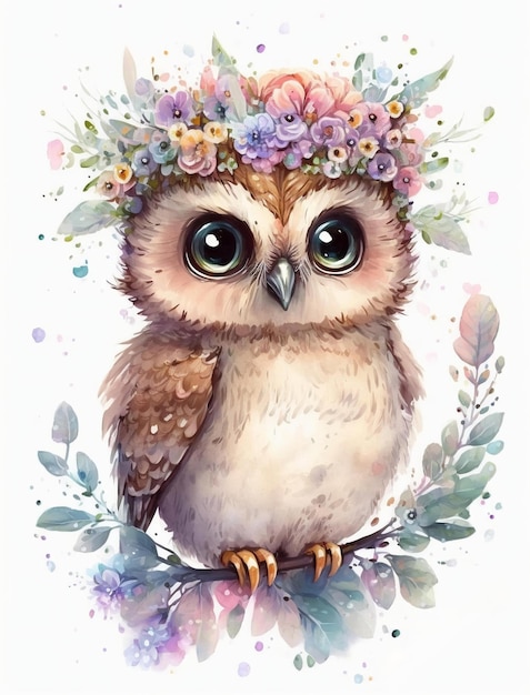 Owl Watercolor Illustration