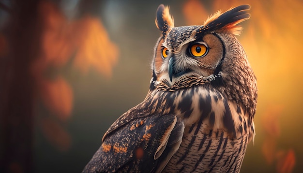 owl in the wild, is looking for prey, creative ai