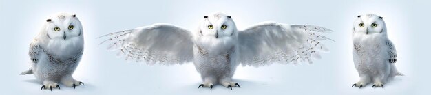 owl on a winter snow background Generative AI