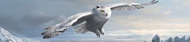 owl on a winter snow background Generative AI