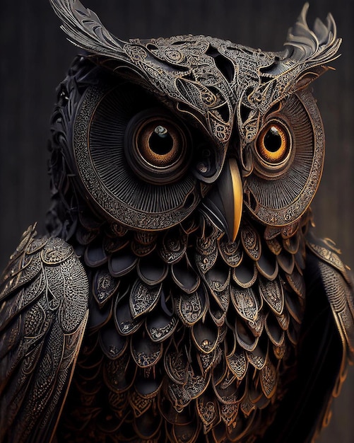 An owl with a beautiful pattern