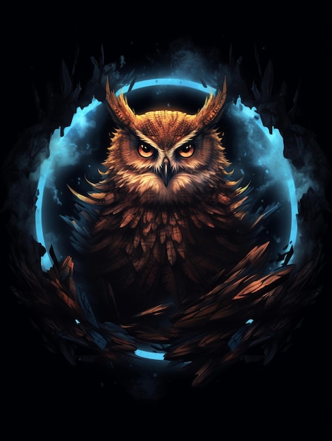 owl with energy print design