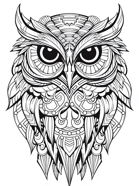 Photo an owl with a geometric design on it