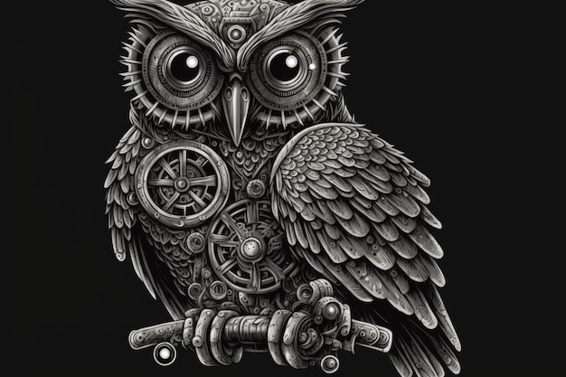 Owl with a steampunk twist