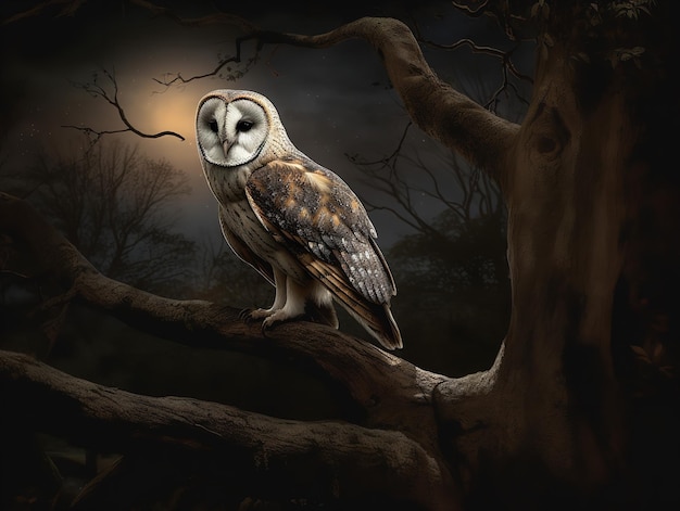 Owl39s Night Vigil A Silent Guardian in the Moonlight