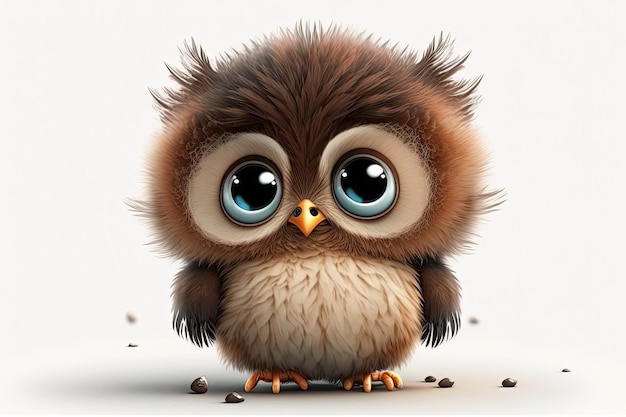 Owlet baby cartoon little cute and lovely owl