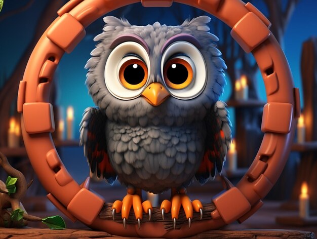owlet character HD 8K wallpaper Stock Photographic Image