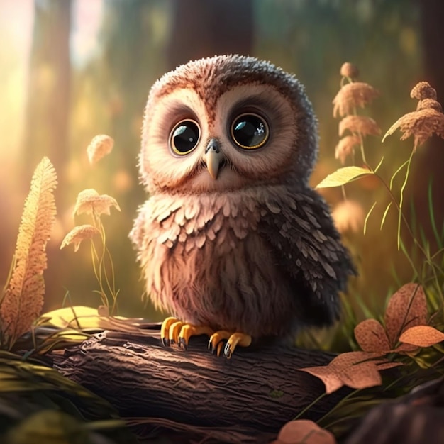 Owlet cute in the forest