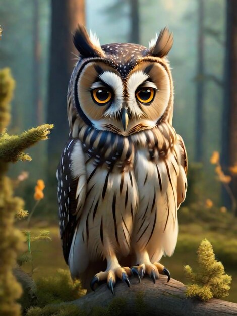Photo owls are some of the most amazing creatures in nature this superbly crafted illustration shows an owl with intense eyes beautiful feathers and a magnificent crown