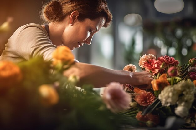 Photo owner in flower shop