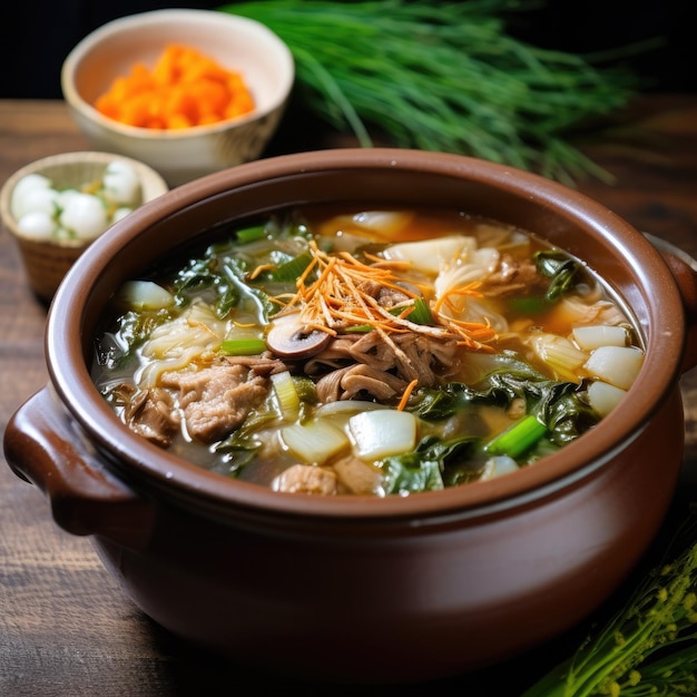 Ox Knee Cartilage Soup Korean Culinary Elegance Savory Comfort Capturing the Steamy Goodness a