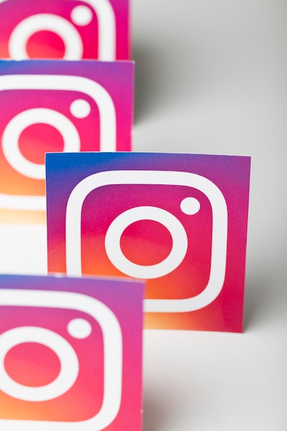 OXFORD UK AUGUST 22 2018 A collection of Instagram logos printed on paper