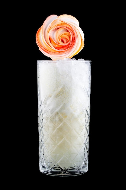 Oxygen cocktail with decorative flower