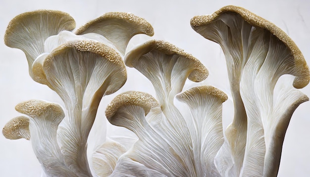 Oyster mushrooms on a white background food