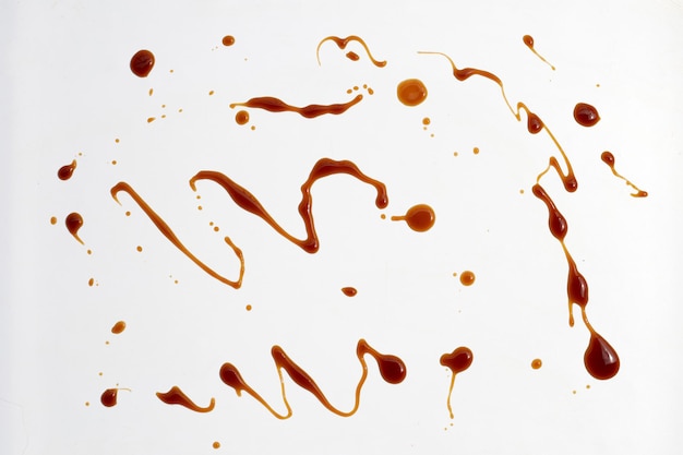 Oyster sauce on white background.