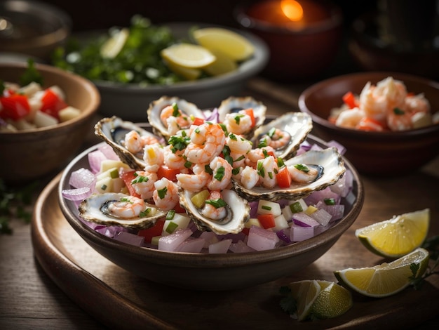 Oyster and shrimp ceviche