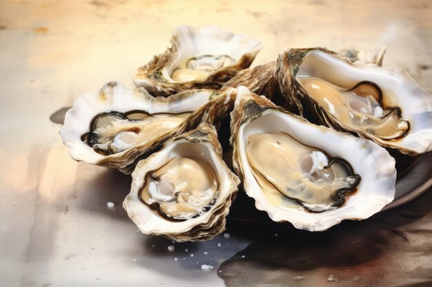 Oysters food background