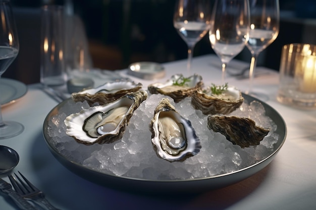 oysters on a plate