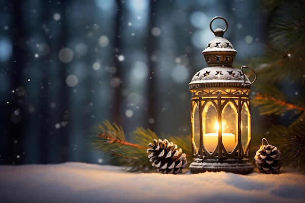 ozy Winter Glow Vintage Lantern Illuminates the Evening