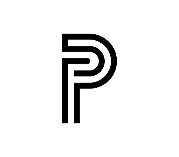 P monoline monogram logo ontwerp RP logo