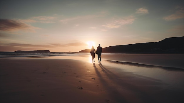 paar verliefd strandtafereel