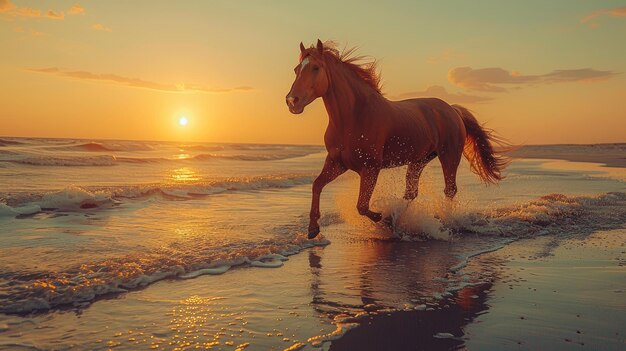 Paard aan de kust.