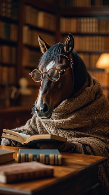 Paard in de bibliotheek