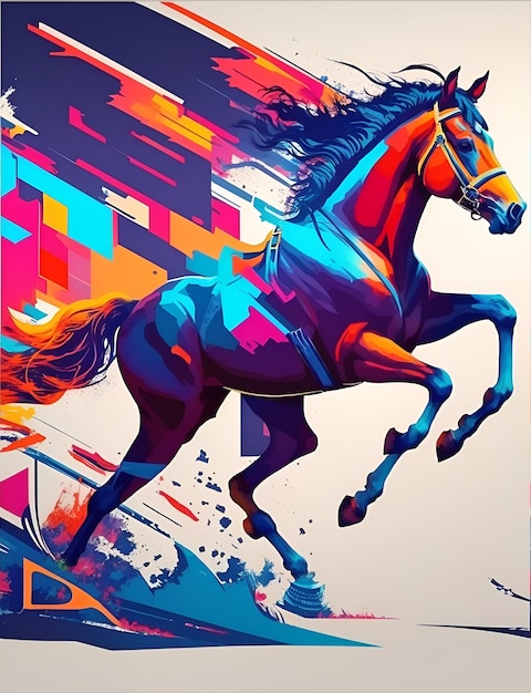 paard met wpap art AI gegenereerd