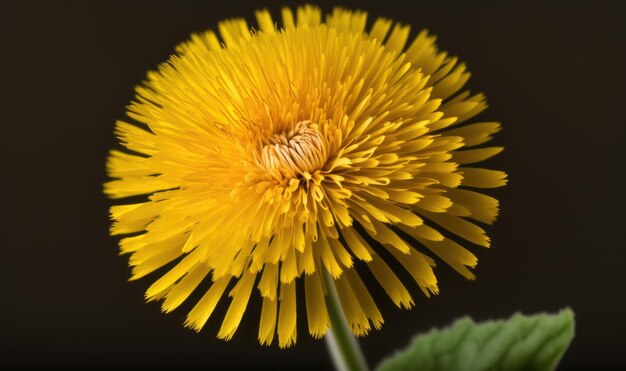 Paardebloem op donkere achtergrond met kopie ruimte voor tekst