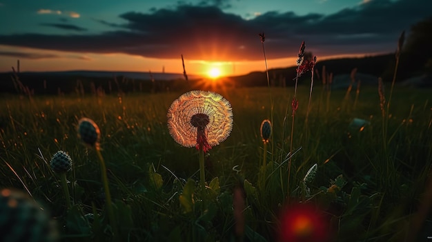 Paardebloem tot zonsondergang generatieve AI